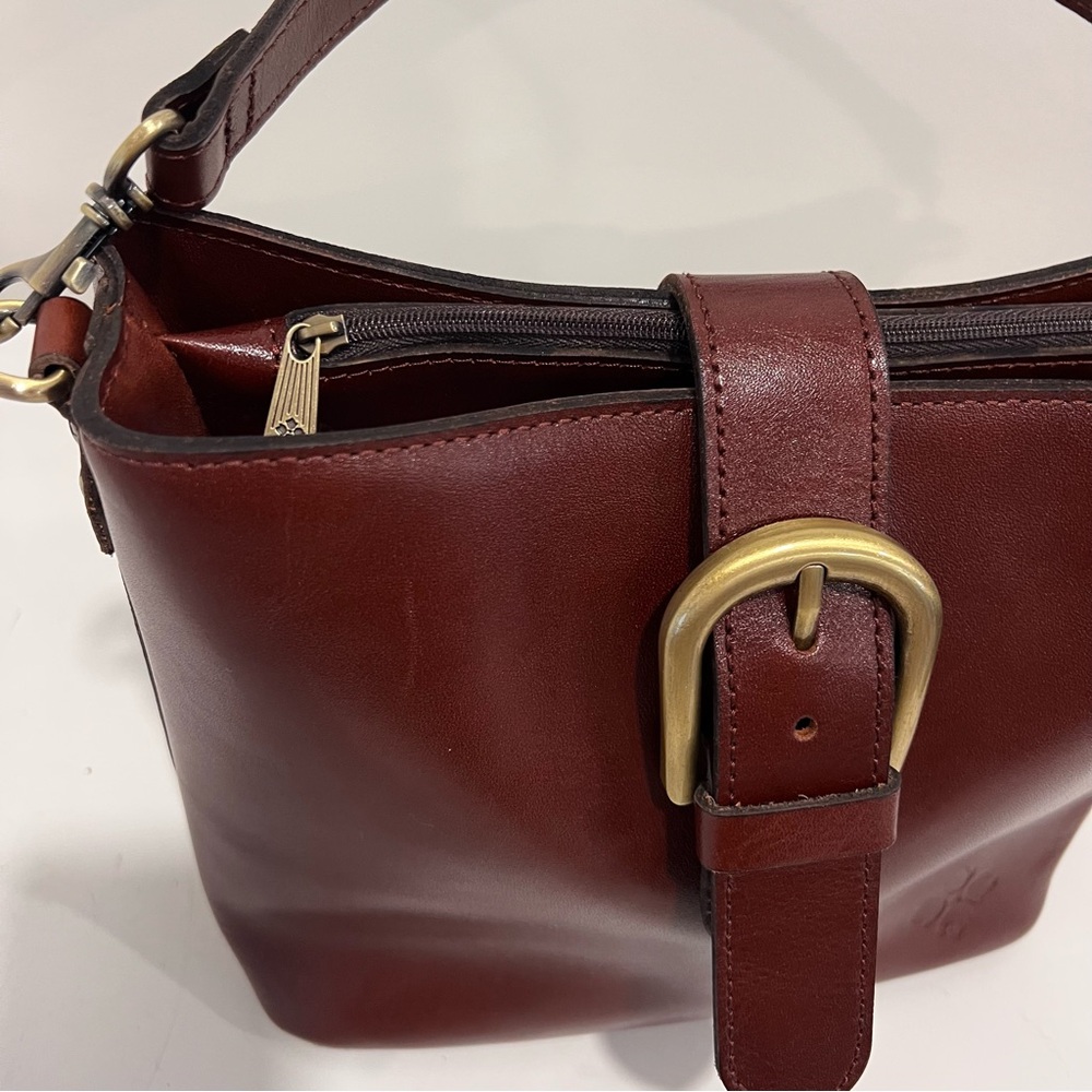 Patricia Nash Burgundy Satchel with Gold Buckle - Picture 7 of 11